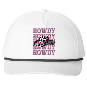 HOWDY Country Southern Western Pink Leopard Cow pattern Snapback Five-Panel Rope Hat