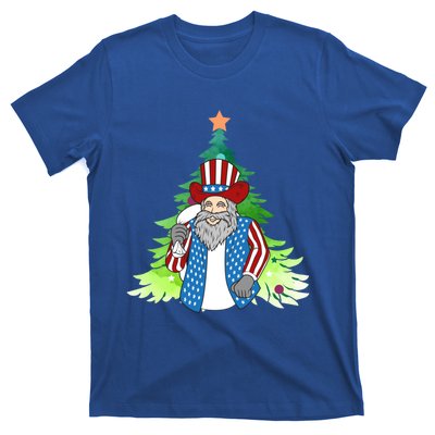 Here Comes Santa Clauspatriotic Kris Kringle Christmas Tree Great Gift T-Shirt