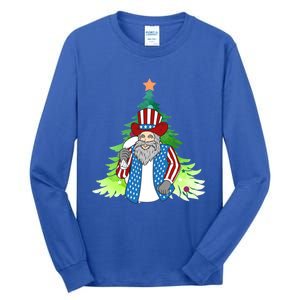 Here Comes Santa Clauspatriotic Kris Kringle Christmas Tree Great Gift Tall Long Sleeve T-Shirt