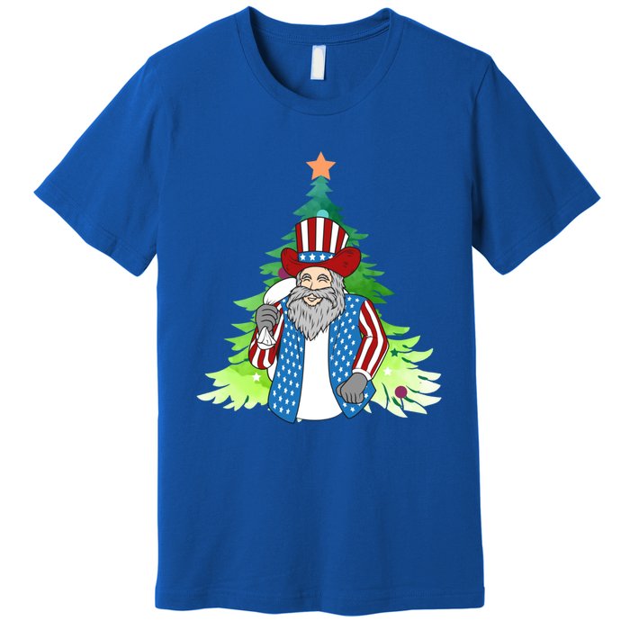 Here Comes Santa Clauspatriotic Kris Kringle Christmas Tree Great Gift Premium T-Shirt