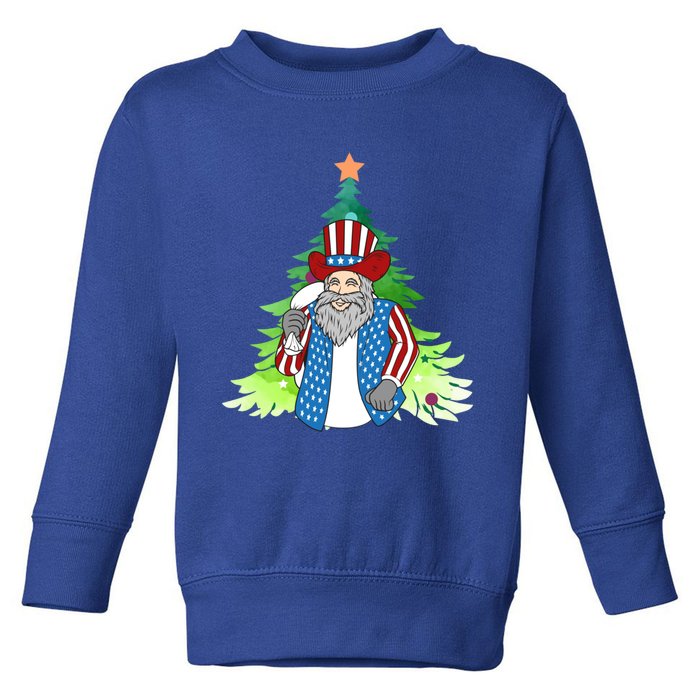 Here Comes Santa Clauspatriotic Kris Kringle Christmas Tree Great Gift Toddler Sweatshirt