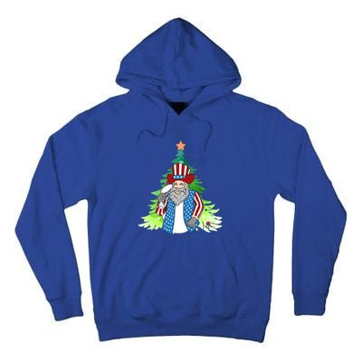 Here Comes Santa Clauspatriotic Kris Kringle Christmas Tree Great Gift Tall Hoodie