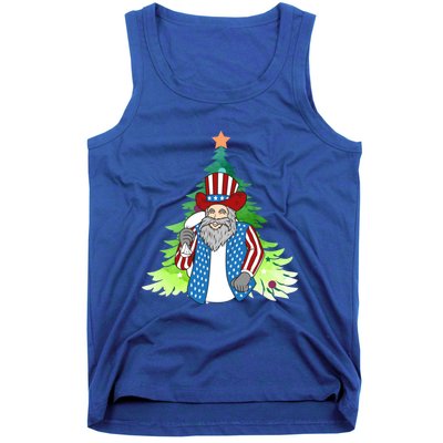 Here Comes Santa Clauspatriotic Kris Kringle Christmas Tree Great Gift Tank Top