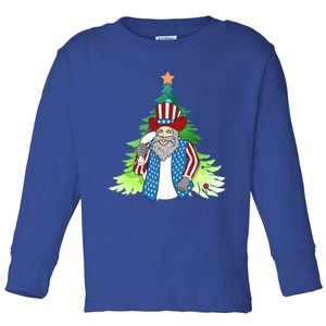 Here Comes Santa Clauspatriotic Kris Kringle Christmas Tree Great Gift Toddler Long Sleeve Shirt