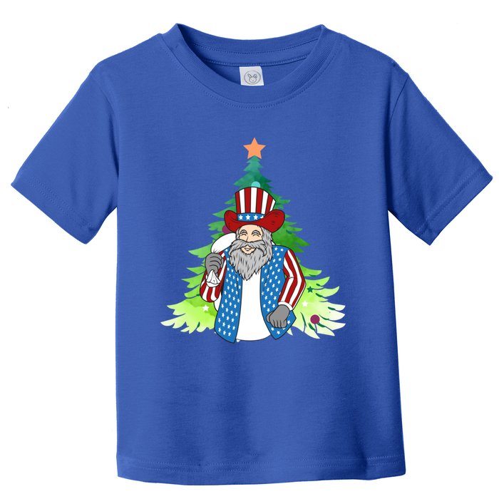 Here Comes Santa Clauspatriotic Kris Kringle Christmas Tree Great Gift Toddler T-Shirt