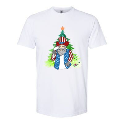 Here Comes Santa Clauspatriotic Kris Kringle Christmas Tree Great Gift Softstyle CVC T-Shirt