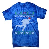 Here Comes Slappa Claus Slap Shot Ice Hockey Ugly Christmas Funny Gift Tie-Dye T-Shirt