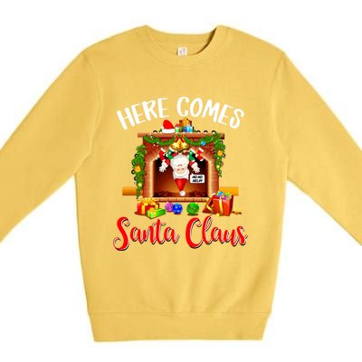 Here Comes Santa! Ho Ho Help! Gift Premium Crewneck Sweatshirt