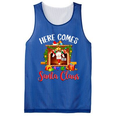 Here Comes Santa! Ho Ho Help! Gift Mesh Reversible Basketball Jersey Tank