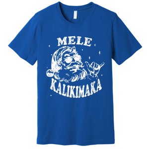 Hawaiian Christmas Santa Shaka Mele Kalikimaka Retro Hawaii Cool Gift Premium T-Shirt