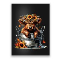 Highland Cow Sunflower Its Fall Yall Farming Fall Vibes Poster
