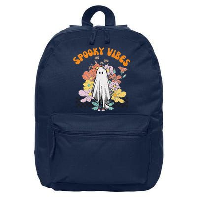 HALLOWEEN COSTUME SPOOKY VIBES LITTLE FLORAL GHOST 16 in Basic Backpack