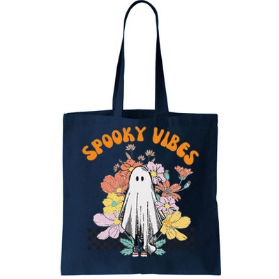 HALLOWEEN COSTUME SPOOKY VIBES LITTLE FLORAL GHOST Tote Bag