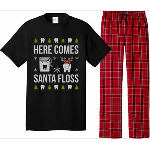 Here Comes Santa Floss Dental Christmas Funny Gift For Dentist Cool Gift Pajama Set