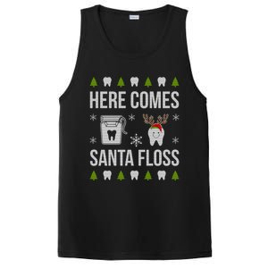 Here Comes Santa Floss Dental Christmas Funny Gift For Dentist Cool Gift PosiCharge Competitor Tank