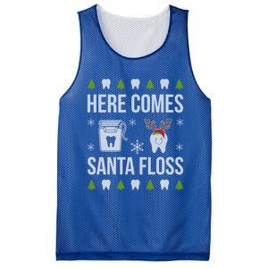 Here Comes Santa Floss Dental Christmas Funny Gift For Dentist Cool Gift Mesh Reversible Basketball Jersey Tank