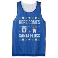 Here Comes Santa Floss Dental Christmas Funny Gift For Dentist Cool Gift Mesh Reversible Basketball Jersey Tank