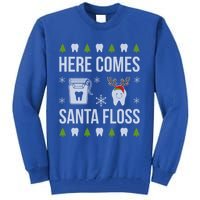 Here Comes Santa Floss Dental Christmas Funny Gift For Dentist Cool Gift Tall Sweatshirt