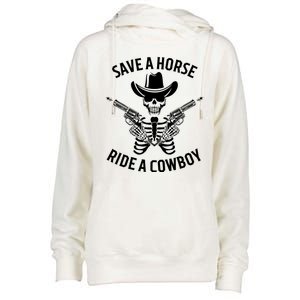 Halloween Cowboy Save A Horse Ride A Cowboy Womens Funnel Neck Pullover Hood