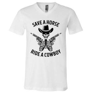 Halloween Cowboy Save A Horse Ride A Cowboy V-Neck T-Shirt