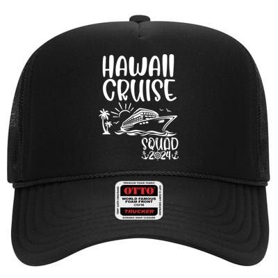 Hawaii Cruise Squad 2024 Hawaii Holiday Family Matching High Crown Mesh Back Trucker Hat