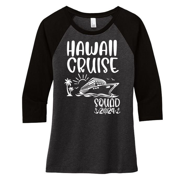 Hawaii Cruise Squad 2024 Hawaii Holiday Family Matching Women's Tri-Blend 3/4-Sleeve Raglan Shirt