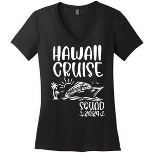 Hawaii Cruise Squad 2024 Hawaii Holiday Family Matching Women's V-Neck T-Shirt