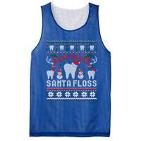 Here Comes Santa Floss Dentist Christmas Ugly Sweater Cute Gift Mesh Reversible Basketball Jersey Tank