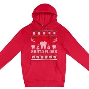 Here Comes Santa Floss Dentist Christmas Ugly Sweater Cute Gift Premium Pullover Hoodie