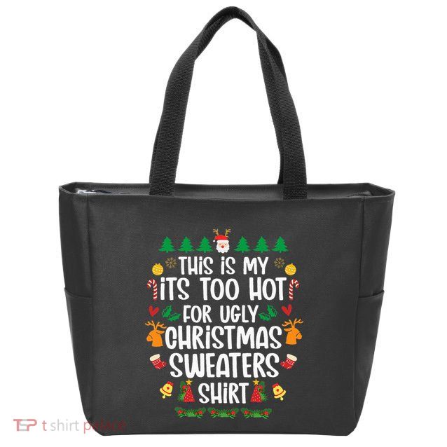 Hot Christmas Sweater Festive and Stylish Holiday Attire Zip Tote Bag