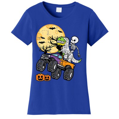 Halloween Costume Skeleton Dino Monster Truck Gift Women's T-Shirt