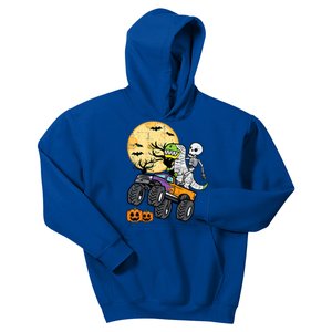 Halloween Costume Skeleton Dino Monster Truck Gift Kids Hoodie