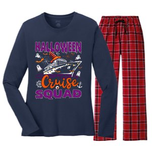 Halloween Cruise Squad Cruising Crew Spooky Season Women's Long Sleeve Flannel Pajama Set 