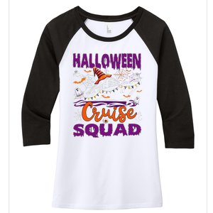 Halloween Cruise Squad Cruising Crew Spooky Season Women's Tri-Blend 3/4-Sleeve Raglan Shirt