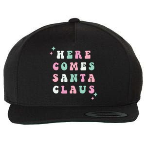 Here Comes Santa Claus Retro Merry Christmas Xmas Gift Wool Snapback Cap