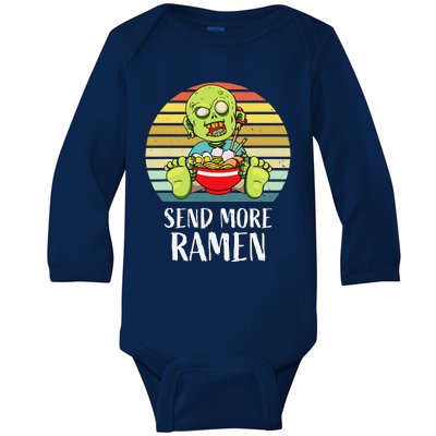 Halloween Creepy Spooky Zombie Eating Ramen Food Lover Anime Baby Long Sleeve Bodysuit