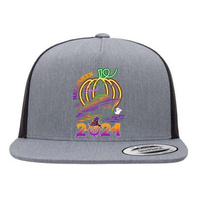 Halloween Cruise Squad 2024 Pumpkin Family Flat Bill Trucker Hat