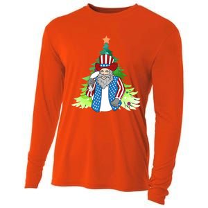 Here Comes Santa Clauspatriotic Kris Kringle Christmas Tree Meaningful Gift Cooling Performance Long Sleeve Crew