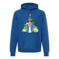 Here Comes Santa Clauspatriotic Kris Kringle Christmas Tree Meaningful Gift Premium Hoodie