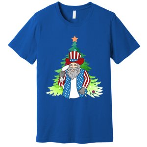 Here Comes Santa Clauspatriotic Kris Kringle Christmas Tree Meaningful Gift Premium T-Shirt