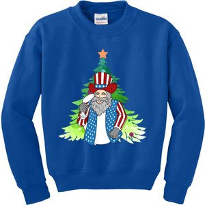 Here Comes Santa Clauspatriotic Kris Kringle Christmas Tree Meaningful Gift Kids Sweatshirt