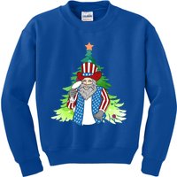 Here Comes Santa Clauspatriotic Kris Kringle Christmas Tree Meaningful Gift Kids Sweatshirt