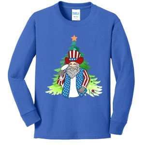 Here Comes Santa Clauspatriotic Kris Kringle Christmas Tree Meaningful Gift Kids Long Sleeve Shirt