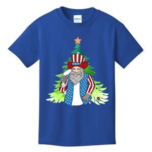 Here Comes Santa Clauspatriotic Kris Kringle Christmas Tree Meaningful Gift Kids T-Shirt