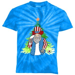 Here Comes Santa Clauspatriotic Kris Kringle Christmas Tree Meaningful Gift Kids Tie-Dye T-Shirt