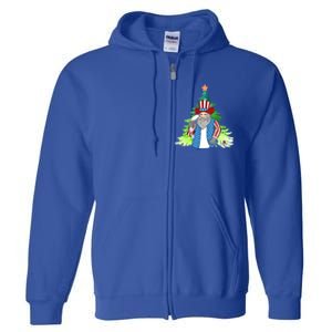 Here Comes Santa Clauspatriotic Kris Kringle Christmas Tree Meaningful Gift Full Zip Hoodie