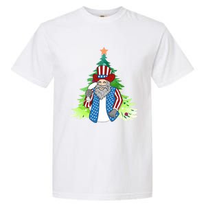 Here Comes Santa Clauspatriotic Kris Kringle Christmas Tree Meaningful Gift Garment-Dyed Heavyweight T-Shirt