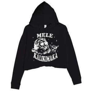 Hawaiian Christmas Santa Shaka Mele Kalikimaka Retro Hawaii Gift Crop Fleece Hoodie