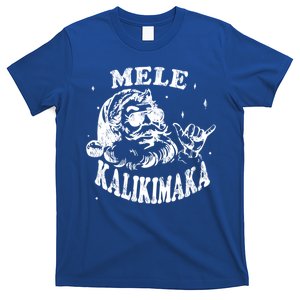 Hawaiian Christmas Santa Shaka Mele Kalikimaka Retro Hawaii Gift T-Shirt