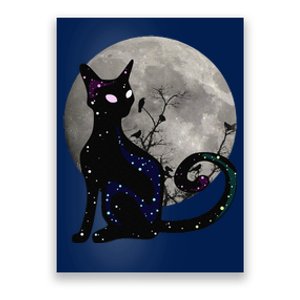 Halloween Cat Scary Black Cat Gothic Looking Halloween Cat Gift Poster